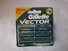Касети для гоління чоловічі Gillette Vector (Жиллет Вектор+Слалом плюс 5+1 шт. Оригінал)