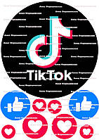 №1 Вафельна картинка тік ток кругла на торт для торта харчовий друк їстівний папір