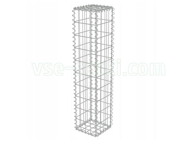 Стовп габіон 400х400х2000 мм (монтаж на спіралях), осередок 100х50 мм., фото 1