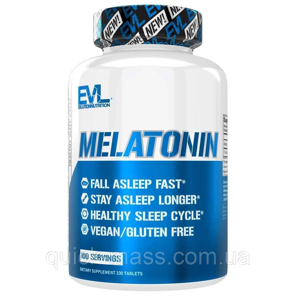 Мелатонін проти безсоння для поліпшення сну EVL Melatonin 5mg 100tab, фото 1