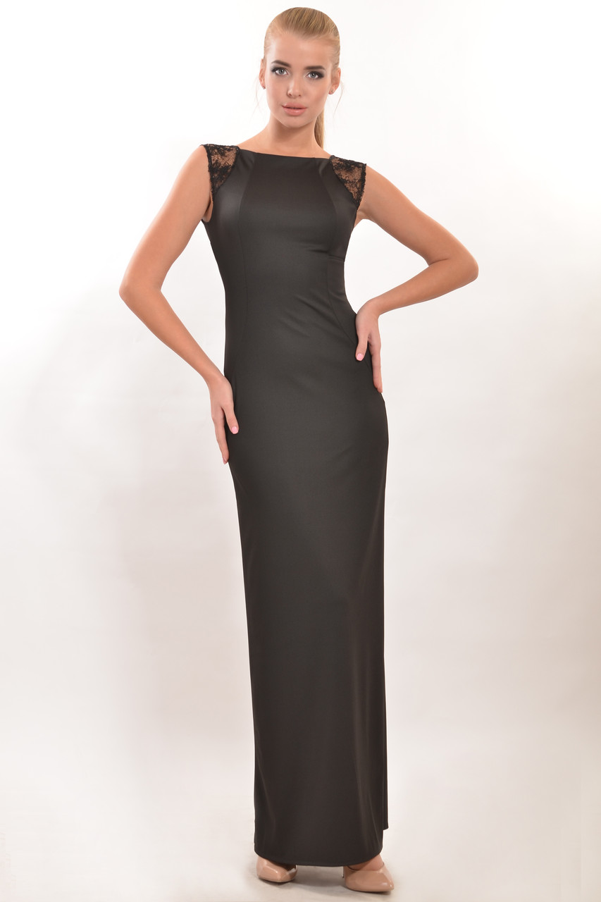 Элегантное вечернее платье Венеция, строгие прямые линии, спинка наполовину открытая, 42-52 размеры - фото 1 - id-p188992683