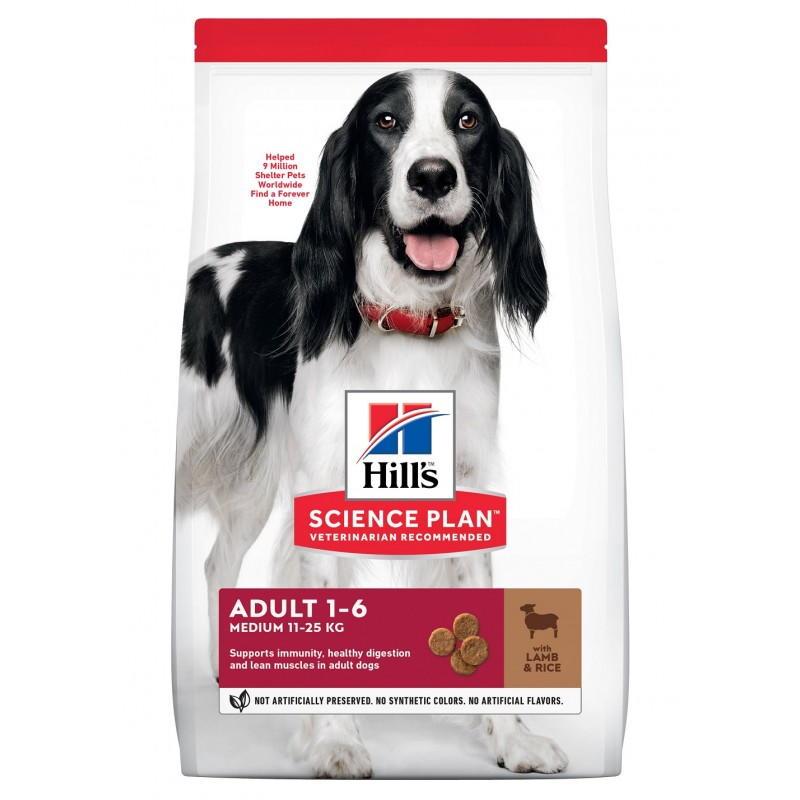 Сухий корм Hill's (Хіллс) Science Plan Adult Medium Breed для собак середніх порід з ягням та рисом 14 кг, фото 1