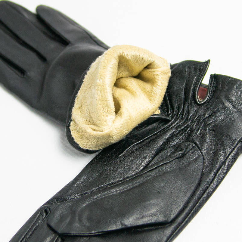 Оптом жіночі шкіряні рукавички на плюше (арт. 14F21-15), фото 3
