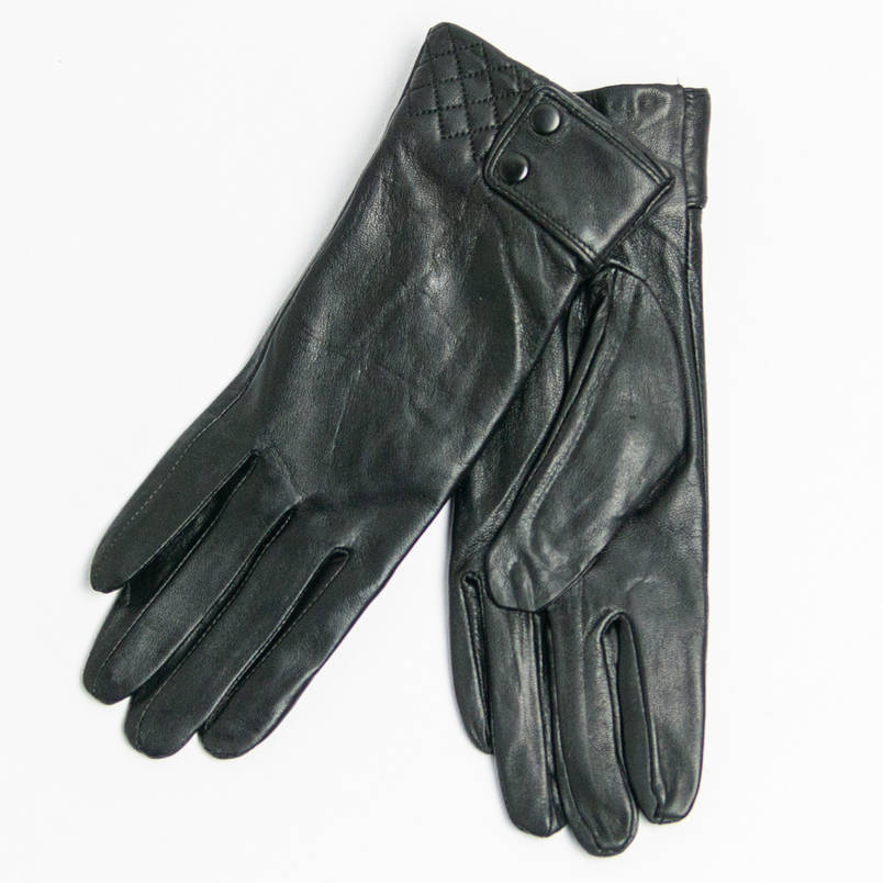 Оптом жіночі шкіряні рукавички на плюше (арт. 14F21-15), фото 1