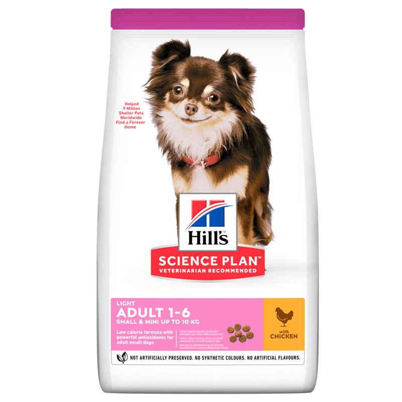Сухий корм Hill's (Хіллс) Science Plan Adult Light Small & Mini для собак малих порід схильних до зайвої ваги з куркою 6 кг, фото 1