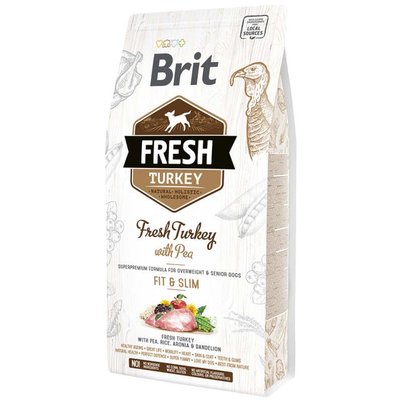 Сухий корм для дорослих собак із зайвою вагою Brit Fresh (Бріт Фреш) Light з індичкою та горошком 2.5 кг