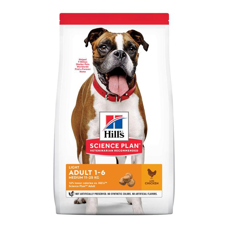 Сухий корм Hill's (Хіллс) Science Plan Adult Light Medium Breed для собак середніх порід схильних до зайвої ваги з куркою 14 кг, фото 1