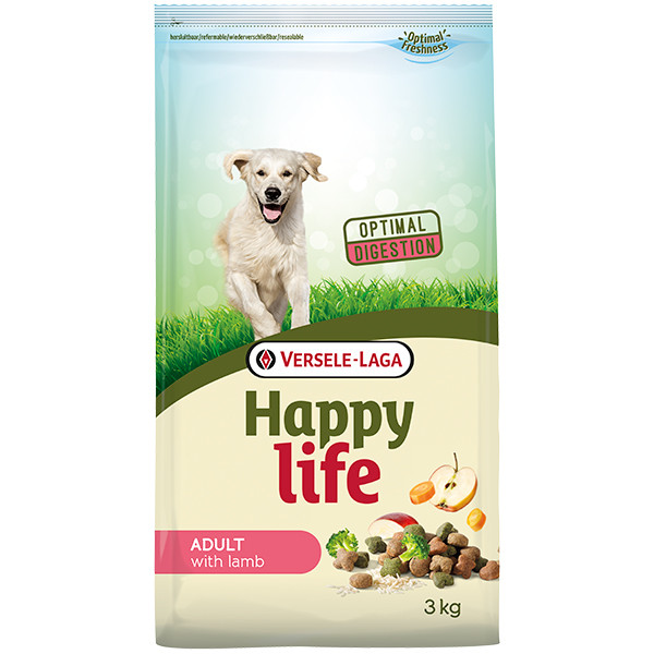 Сухий преміум корм для собак середніх та великих порід Happy Life (Хепі Лайф) Adult з ягням 3 кг