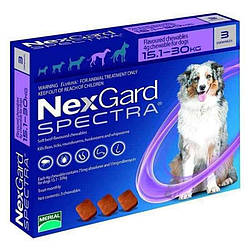 Таблетки для собак проти бліх кліщів та гельмінтів Nexgard Spectra (Нексгард Спектра) 1 таблетка на 15-30 кг