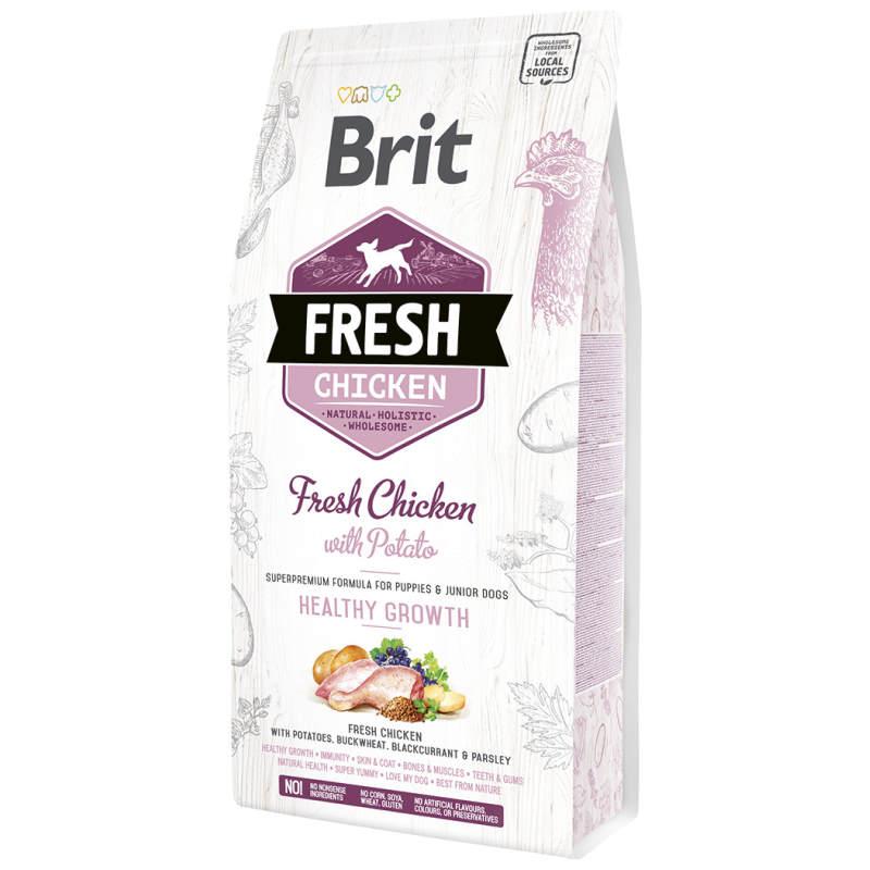 Сухий корм для цуценят та молодих собак всіх порід Brit Fresh (Бріт Фреш) Puppy з куркою та картоплею 12 кг