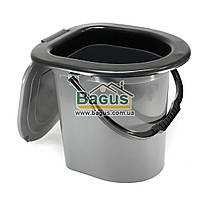 Відро туалетне 18 л пластикове СІРИЙ Горизонт (GR-05018-2)