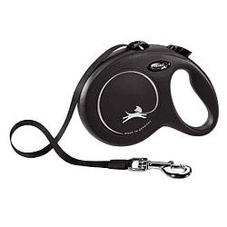 Повідець-рулетка Flexi (Флексі) Classic L стрічка для собак 5 м до 50 кг чорний