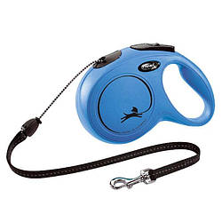 Повідець-рулетка Flexi (Флексі) Classic M трос для собак середніх порід 8 м до 20 кг синій
