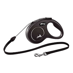 Повідець-рулетка Flexi (Флексі) Classic S трос для собак дрібних порід 5 м до 12 кг чорний