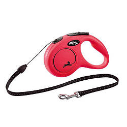 Повідець-рулетка Flexi (Флексі) Classic S трос для собак дрібних порід 5 м до 12 кг червоний