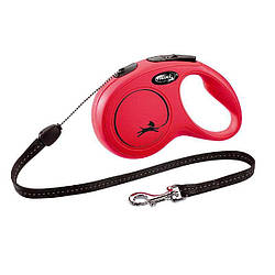 Повідець-рулетка Flexi (Флексі) Classic S Long cord трос для собак дрібних порід 8 м до 12 кг червоний