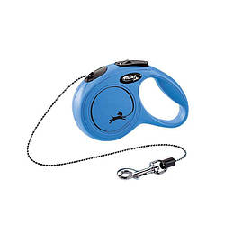 Повідець-рулетка Flexi (Флексі) Classic ХS трос для собак дрібних порід 3 м до 8 кг синій