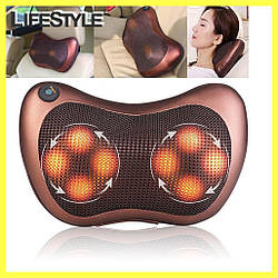 Роликовий масажер для шиї і спини Massage pillow GHM 8028 / Масажна подушка