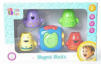 Пирамидка для малышей Магнитные кубики, 466871, для детей от 6 месяцев, Подарок для самых маленьких,