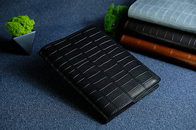 Обкладинка для блокноту А5 Дизайн №1 з натуральної шкіри колір Чорний, Відбиток №2