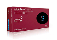 Перчатки латексные неопудренные Mercator Medical Ambulance High Risk синие размер S 25 пар