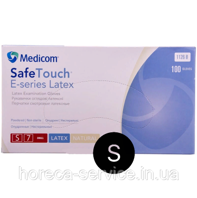 Рукавички латексні опудрені SafeTouch E-series Latex розмір S 50 пар