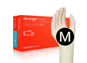 Рукавички латексні неопудрені Mercator Medical Dermagel розмір M 50 пар