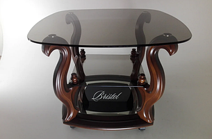 Стіл журнальний дерев'яний на коліщатках ДС-25 Брістоль-1 , на дерев'яній основі Антонік, фото 1