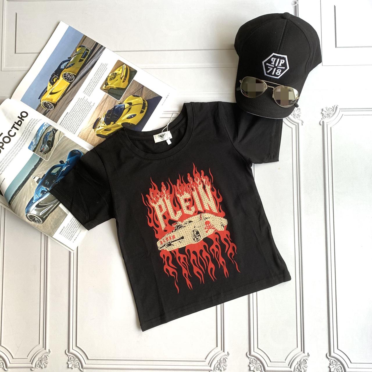 Дитяча чорна футболка Philipp Plein