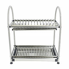 Сушка для посуду двоярусна з нержавіючої сталі Best Life 17307