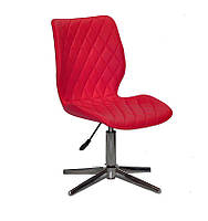 Стілець Toni Modern Base червоний шкірозамінник на хромованій хрестовині зі стопками, фото 5