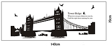 Наклейка на стіну, наклейки в офіс, школу "I Love London Tower Bridge" 140*70см аркуш 60*90лист), фото 3