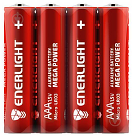 Лужна Батарейка Елемент живлення Enerlight Mega Power AAA 1,5v LR03, 4шт Alkaline Battery