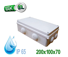 Коробка розподільна 200*100*70 IP55, зовнішня, монтажна пило-вологозахищена герметична, доза