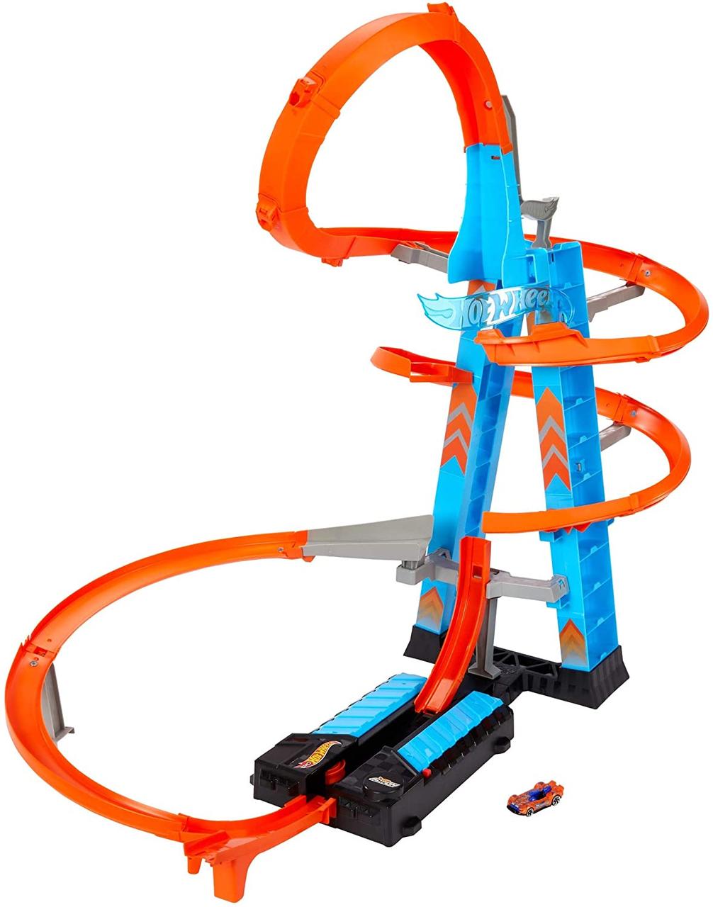 Моторизований трек Хот Вілс Небоск Падіння з вежі Hot Wheels Sky Crash Tower (GJM76)