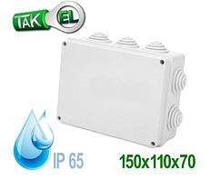 Коробка розподільна 150*110*70 IP55, зовнішня, монтажна пило-вологозахищена герметична, доза