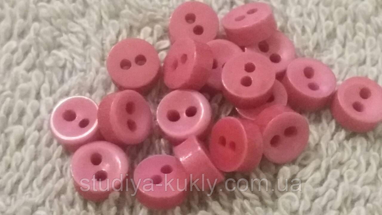Гудзик для ляльок міні 6 мм. Відтінок рожевого. № 6.52, фото 1