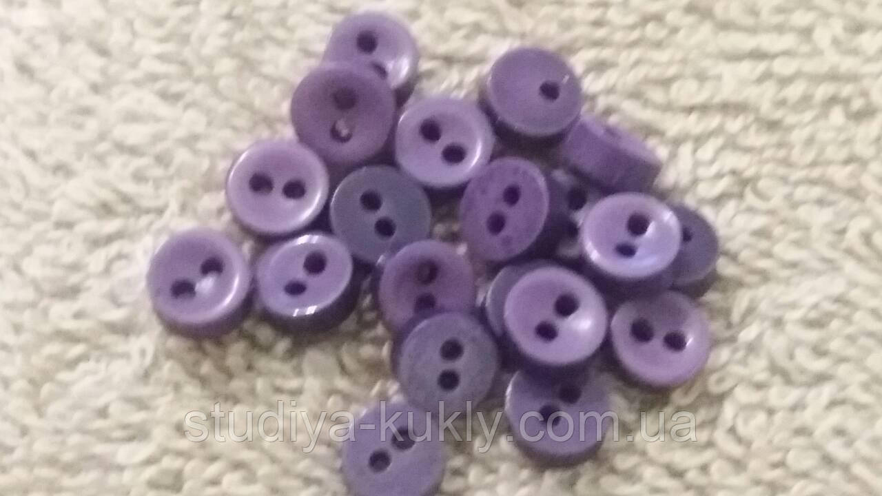 Гудзик для ляльок міні 6 мм. Фіолетовий, № 6.16, фото 1