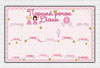Плакат-коллаж "12 місяців" - Маленька Принцеса / little princess (Укр) 120х75 см - Индивидуальная надпись