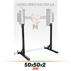 Стійки для присідання, жима лежачи та стоя, під штангу до 250 кг Чорно-білі