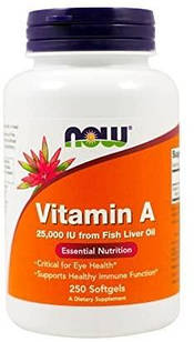 Now Foods Vitamin A 25000IU 250 гелевих капсул