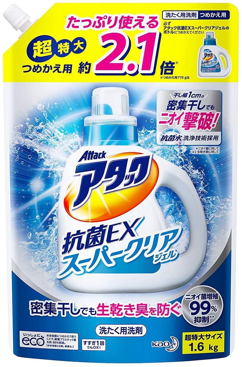 Attack Antibacterial EX Super Clear Gel змінне засіб для прання великого розміру 1350 мл(336989)