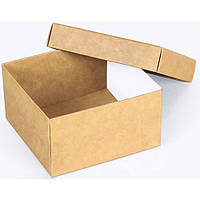 Подарочная картонная коробка с крышкой крафт (090 х 90 х 50), крафт коробка подарочная, коробка крафт