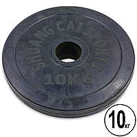 Блины на штангу обрезиненные (диски) 10 кг d-52мм Shuang Cai Sports ТА-1447: Gsport