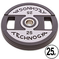 Млинці 25 кг для штанги PU з хватом і металевою втулкою d-51мм TECHNOGYM TG-1837-25