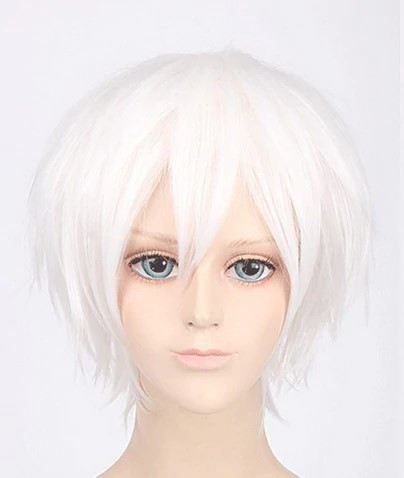 Перука біла коротка, білосніжна перука, фото 1