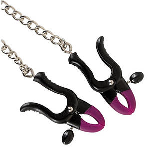 Стильные зажимы для сосков БДСМ для ролевых игр на цепочке Silicone Nipple Clamps Orion all Оригинал, фото 2