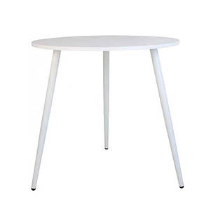 Круглий стіл обідній дерев'яний білий для кухні MUF-ART D800 80 см