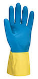 Латексна рукавиця з подвійною обробкою Portwest A801 Жовтий/Синій, L, фото 2