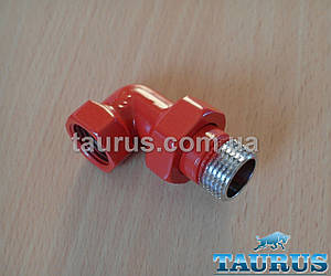 Американка червона RED кутова 1/2" (Різьбове з'єднання з накидною гайкою) для водяних сушарок для рушників